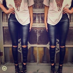 Size Small Black Leggings ripped NWT